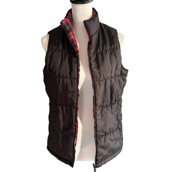Merona Reversible Vest Small Black Red White - Picture 1 of 7